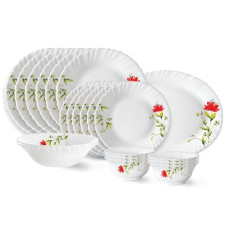 Deals, Discounts & Offers on  - Larah By Borosil Oriental Opalware Dinner Set, 21 Pcs, White