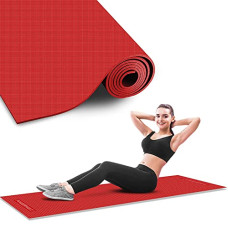 Deals, Discounts & Offers on  - PowerMax Fitness YE4-1.1-RD 4mm Thick Premium Exercise Yoga Mat for Gym Workout [Ultra-Dense Cushioning, Tear Resistance & Water Proof] Eco-Friendly Non-Slip Yoga Mat