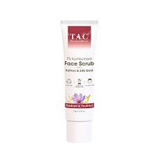 Deals, Discounts & Offers on Beauty Care - [sample] TAC - The Ayurveda Co. 7% Kumkumadi Face Scrub for Glowing & Radiant Skin for Tan Removal, Exfoliation & Blackheads Removal with Natural Walnut Shell Granules - Gentle Deep Scrubbing