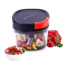 Deals and Offers on - Wonderchef Glory String Chopper with 3 Sharp Stainless Steel Blades 600 ml, Anti Slip Silicone, Compact, Air Tight lid, 1 Year Warranty Deals, Discounts & Offers on - Wonderchef Glory String Chopper with 3 Sharp Stainless Steel Blades 600 ml, Anti Slip Silicone, Compact, Air Tight lid, 1 Year Warranty
