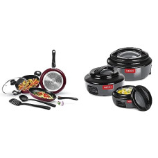 Deals and Offers on - Milton Pro Cook Induction Kitchen Jewel Set of 5, Peach & Milton Ernesto Inner Jr. Casserole Set of 3 (420 ml, 850 ml, 1.43 litres), Grey Deals, Discounts & Offers on - Milton Pro Cook Induction Kitchen Jewel Set of 5, Peach & Milton Ernesto Inner Jr. Casserole Set of 3 (420 ml, 850 ml, 1.43 litres), Grey