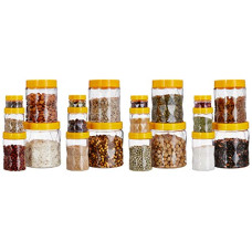 Deals and Offers on - Amazon Brand - Solimo Plastic Wavy Pattern Storage Container Set with Wide Mouth (20 Pieces, Large) Deals, Discounts & Offers on - Amazon Brand - Solimo Plastic Wavy Pattern Storage Container Set with Wide Mouth (20 Pieces, Large)
