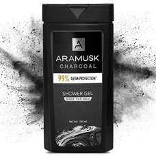 Deals, Discounts & Offers on  - Aramusk Charcoal Shower Gel For Men, Face & Body Wash, With Activated Charcoal, Germ Protection & Deep Cleansing, 250ml
