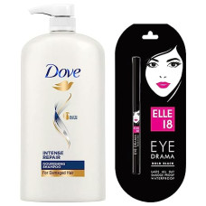 Deals, Discounts & Offers on  - Dove Intense Repair Shampoo, 1L & Elle 18 Eye Drama Kajal, Bold Black, 0.35g