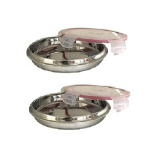 Deals, Discounts & Offers on  - Dynore Stainless Steel Pink Tiffin 2 Number Set of 2