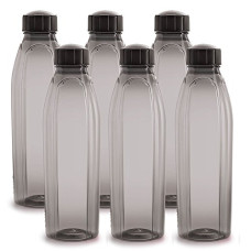 Deals and Offers on - Cello Crystal PET Bottle Set, 1 Litre, Set of 6, Black Deals, Discounts & Offers on - Cello Crystal PET Bottle Set, 1 Litre, Set of 6, Black