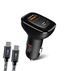 Deals, Discounts & Offers on Mobile Accessories - boAt Dual Port Qc-Pd 24W Fast Car Charger with 24W Fast Pd Charging & 18W Qc Charging Compatible with All Smartphones, Tablets & Laptops (Free Type C to Type C Cable), Black