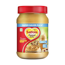 Deals, Discounts & Offers on  - Saffola Peanut Butter Creamy | High Protein Peanut Butter | Only Jaggery, No Refined Sugar, 850g / 900g (Weight May Vary)