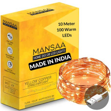 Deals, Discounts & Offers on  - MANSAA M6 USB LED String Light | 10 Meter 100 LEDs | Yellow Color | USB Operated | Home Decor LED Light