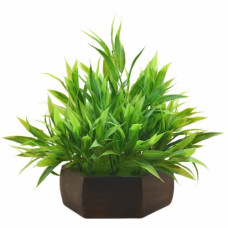 Deals and Offers on - Fancy Mart Fancymart artificial bamboo leaves plant (green) with wood hexagon pot (brown), height 20 cm, artificial Plants Deals, Discounts & Offers on - Fancy Mart Fancymart artificial bamboo leaves plant (green) with wood hexagon pot (brown), height 20 cm, artificial Plants