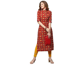 Deals and Offers on Women - ANNI DESIGNER Women's Crepe Printed Straight Kurta (Timbli STY Deals, Discounts & Offers on Women - ANNI DESIGNER Women's Crepe Printed Straight Kurta (Timbli STY