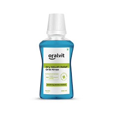 Deals, Discounts & Offers on  - Oralvit Oral Rinse Dry Mouthwash | Prevents Bad Breath | Alcohol-Free, No Burning Sensation, No Artificial Flavour 300ml - Mint Flavour