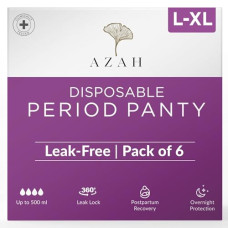 Deals, Discounts & Offers on Health & Personal Care - Period Panties For Women Leak Proof By AZAH (Pack of 6) 650ml Absorbent Disposable Panties After Delivery and Night Period Panties With 360 Leak-Proof Technology