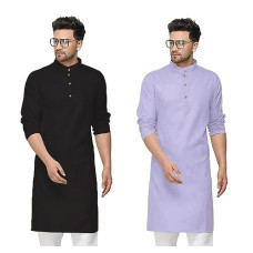 Deals, Discounts & Offers on Men - Fort Worth Cotton Traditional Men's Kurta Shirt- Pack of 2, Ethnic Indian Wear