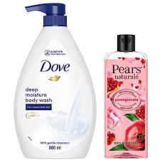 Deals and Offers on - Dove Deeply Nourishing Body Wash, 800 ml & Pears Naturale Brightening Pomegranate Bodywash, 250 ml Deals, Discounts & Offers on - Dove Deeply Nourishing Body Wash, 800 ml & Pears Naturale Brightening Pomegranate Bodywash, 250 ml