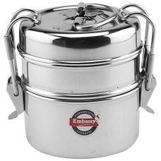 Deals, Discounts & Offers on  - EMBASSY Stainless Steel Clip Carrier Lunch Box (2-Containers, 300ml Each)