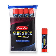 Deals, Discounts & Offers on Electronics - Reynolds Glue Sticks I Art and Craft Materials I Non Toxic Fast Drying Super Glue I Office Supplies, School Supplies and DIY Art Supplies | Glue Stick 6GM, 8 Pieces Pouch, White, (Gl06)