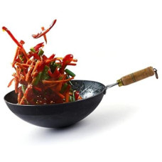 Deals, Discounts & Offers on Cookware - The Indus Valley Pre-Seasoned Iron Chinese Wok 4.25 L capacity 31 cm diameter(Iron)