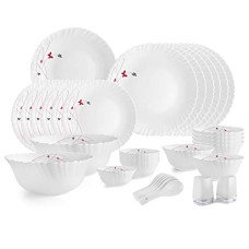 Deals and Offers on - Cello Opalware Dazzle Series Lush Fiesta Dinner Set, 35 Units | Opal Glass Dinner Set for 6 | Light-Weight, Daily Use Crockery Set Deals, Discounts & Offers on - Cello Opalware Dazzle Series Lush Fiesta Dinner Set, 35 Units | Opal Glass Dinner Set for 6 | Light-Weight, Daily Use Crockery Set