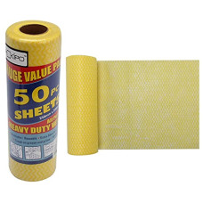 Deals, Discounts & Offers on  - HOKIPO Reusable Super Absorbent Cleaning Wipes Roll Value Pack, 1 Roll (50 Pc Sheet - 250x300mm each) (Yellow)