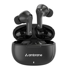 Deals, Discounts & Offers on Headphones - Ambrane True Wireless Earbuds with ENC Clear Calls & High Bass, 31H Playtime, Bluetooth 5.1 Wireless Headphone, Touch Control TWS with 4 Mic, IPX4 Water Resistance & Voice Assistance (Dots Quad,Black)