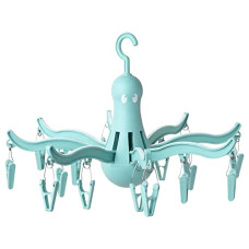 Deals and Offers on - Ikea PRESSA Plastic Foldable Portable Hanging Dryer Octopus Shape Clothes Drying Hanger Rack with 16 Clips Hook, Turquoise Deals, Discounts & Offers on - Ikea PRESSA Plastic Foldable Portable Hanging Dryer Octopus Shape Clothes Drying Hanger Rack with 16 Clips Hook, Turquoise