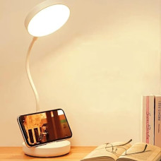 Deals, Discounts & Offers on  - SaleOn LED Desk Lamp, Rechargeable Study Lamp with USB Charging, 3 Modes Lamp with Eye Protection, Flexible Gooseneck Lamp with Touch Control, Adjustable Reading Lamp, White Study Table Lamp Dimmable
