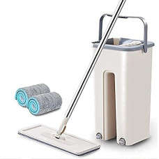 Deals, Discounts & Offers on Home Improvement - Mop-Heavy-Quality-Floor-Mop-with-Bucket-Flexible-Kitchen-tap-Flat-Squeeze-Cleaning-Supplies-360-Flexible-Mop-Head2-Reusable-Pads-Clean-Home-Floor-Cleaner8