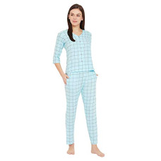 Deals, Discounts & Offers on Women - Clovia Women's Rayon Classy Checks Printed Button Shirt & Pyjama Set