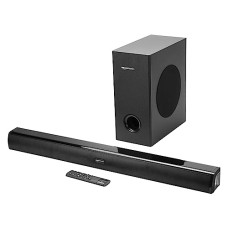 Deals and Offers on - amazon basics Soundbar with Wired Subwoofer, 150W RMS, 2.1 Channel, Remote Control, BT v5.3, HDMI (ARC), Optical, Aux, USBy, Compatible with TVs, Smart Phones, Tablets, PCs (Black) Deals, Discounts & Offers on - amazon basics Soundbar with Wired Subwoofer, 150W RMS, 2.1 Channel, Remote Control, BT v5.3, HDMI (ARC), Optical, Aux, USBy, Compatible with TVs, Smart Phones, Tablets, PCs (Black)