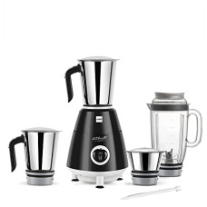 Deals and Offers on - Cello Grind Master Juicer Mixer Grinder with 4 Leak Proof Jars & 1 Spatulla, 500 Watt Rated Motor, Black & Silver, Medium, (70FMX072BK) Deals, Discounts & Offers on - Cello Grind Master Juicer Mixer Grinder with 4 Leak Proof Jars & 1 Spatulla, 500 Watt Rated Motor, Black & Silver, Medium, (70FMX072BK)