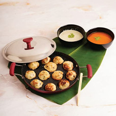 Deals, Discounts & Offers on Cookware - Cello Crown Side Handle 12 Cavity appam, Maroon