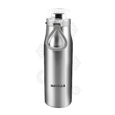 Deals and Offers on - Havells Aqua-S Double Wall Hot/Cold Water Bottle, 304 Grade Stainless Steel Inner Body, Non Toxic, Leak Proof, Easy to Clean, 590 ML Silver Deals, Discounts & Offers on - Havells Aqua-S Double Wall Hot/Cold Water Bottle, 304 Grade Stainless Steel Inner Body, Non Toxic, Leak Proof, Easy to Clean, 590 ML Silver