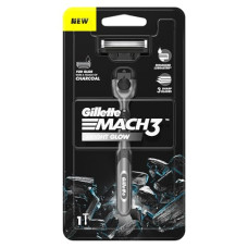 Deals, Discounts & Offers on Health & Personal Care - Gillette Mach3 Charcoal Shaving Razor for Men with New Enhanced Lubrastrip with a Touch of Charcoal
