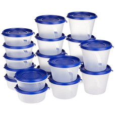 Deals, Discounts & Offers on  - Amazon Brand - Solimo Nestable & Stackable Polypropylene Container Set, Round, Set of 6, Blue
