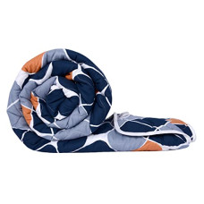 Deals and Offers on - Divine Casa Microfibre All-Weather 120 GSM Reversible Single Bed Quilt Comforter Blanket - (Blue and Orange 1, Geometric) Deals, Discounts & Offers on - Divine Casa Microfibre All-Weather 120 GSM Reversible Single Bed Quilt Comforter Blanket - (Blue and Orange 1, Geometric)