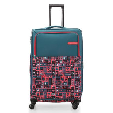 Deals, Discounts & Offers on  - Nasher Miles India Soft-Sided Polyester Printed Luggage Bag Check-in Luggage Teal 24 inch |65cm Trolley Bag