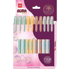 Deals, Discounts & Offers on Stationery - Cello Aura Shine Blue Ball Pen (10 Pcs