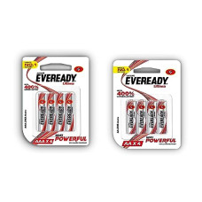 Deals, Discounts & Offers on Electronics - Eveready Ultima Alkaline AAA Battery Pack of 4 + AA Battery Pack of 4 | 1.5 Volt | 400% Long Lasting |Highly Durable & Leak Proof | Alkaline Battery