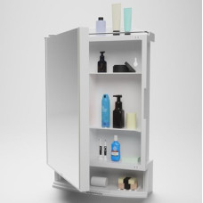 Deals, Discounts & Offers on Furniture - Amazon Basics Plastic Multipurpose, Wall-Mounted Storage Cabinet with Mirror, Small (White)