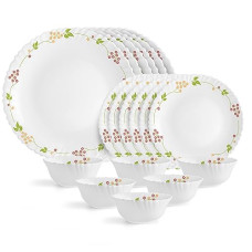 Deals and Offers on - Cello Opalware Dazzle Series Secret Garden Dinner Set, 18 Units | Opal Glass Dinner Set for 6 | Light-Weight, Daily Use Crockery Set Deals, Discounts & Offers on - Cello Opalware Dazzle Series Secret Garden Dinner Set, 18 Units | Opal Glass Dinner Set for 6 | Light-Weight, Daily Use Crockery Set