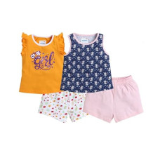 Deals, Discounts & Offers on  - BUMZEE Girls Sleeveless Top/T-Shirt & Short Set Pack of 2