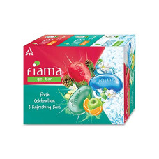 Deals and Offers on - Fiama Gel Bathing Bar Fresh Celebration pack, with 3 unique gel bars, with skin conditioners Deals, Discounts & Offers on - Fiama Gel Bathing Bar Fresh Celebration pack, with 3 unique gel bars, with skin conditioners