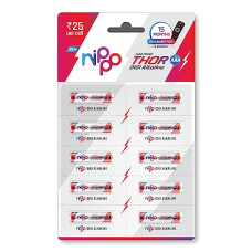 Deals, Discounts & Offers on Electronics - Nippo Thor Leakproof Alkaline AAA Batteries 1.5 V| Pack of 10 | Longer Lasting Batteries | Guaranteed 15 Months in Remote | Non-Rechargeable