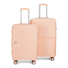 Deals and Offers on - Nasher Miles Bruges Hard-Sided Polypropylene Luggage Set of 2 Peach Trolley Bags (65 & 75 cm) Deals, Discounts & Offers on - Nasher Miles Bruges Hard-Sided Polypropylene Luggage Set of 2 Peach Trolley Bags (65 & 75 cm)