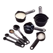 Deals and Offers on - Suzec Plastic Measuring Spoon and Cup Set, 8-Pieces (Black, Pack of 1), Mix Size (Black) Deals, Discounts & Offers on - Suzec Plastic Measuring Spoon and Cup Set, 8-Pieces (Black, Pack of 1), Mix Size (Black)