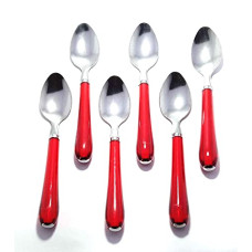 Deals and Offers on - ATEVON 6-Pieces Fancy Red Spoon Set|Table Spoon & Cutlery Set| Steel with Shiny Red Fancy Plastic Handle for Kitchen and Dining Table| Spoon Deals, Discounts & Offers on - ATEVON 6-Pieces Fancy Red Spoon Set|Table Spoon & Cutlery Set| Steel with Shiny Red Fancy Plastic Handle for Kitchen and Dining Table| Spoon