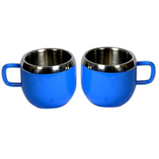 Deals and Offers on - Dynore Stainless Steel Double Wall Set of 2 Deep Blue Tea Cups Deals, Discounts & Offers on - Dynore Stainless Steel Double Wall Set of 2 Deep Blue Tea Cups