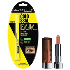 Deals, Discounts & Offers on Beauty Care - Maybelline New York Color Sensational Creamy Matte Lipstick, 656 Clay Crush, 3.9g and Maybelline New York Colossal Kajal, Black, 0.35g
