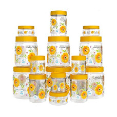 Deals and Offers on - GPET Print Magic Container Yellow Pack of 15-1500ml (3 pcs), 1000ml (3 pcs), 450ml (3 pcs) 200ml (3 pcs), 50ml (3 pcs) Plastic Grocery Container | Home Kitchen Container | Plastic Jar Set Deals, Discounts & Offers on - GPET Print Magic Container Yellow Pack of 15-1500ml (3 pcs), 1000ml (3 pcs), 450ml (3 pcs) 200ml (3 pcs), 50ml (3 pcs) Plastic Grocery Container | Home Kitchen Container | Plastic Jar Set